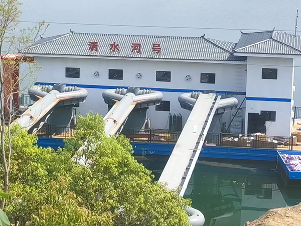 立式旋转接头摇臂式取水泵船-多个摇臂